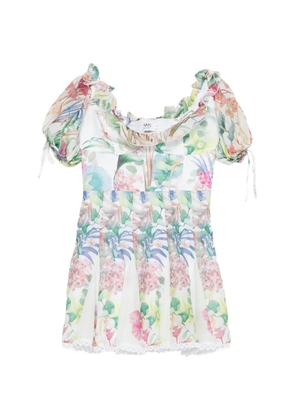 Charo Ruiz Ibiza floral ruffled mini dress - White