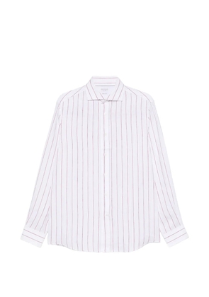 Brunello Cucinelli striped-pattern linen shirt - White