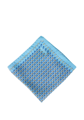 Eton ananas printed pocket square - Blue