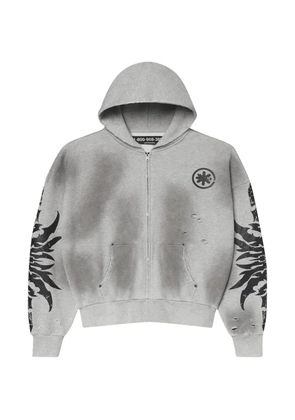LOSTSHDWS acid wash zip hoodie - Grey
