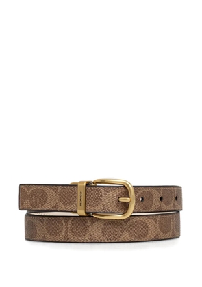 Coach patterned reversible belt - Brown