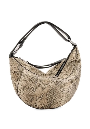 AllSaints Luna snakeskin-effect zip shoulder bag - Neutrals