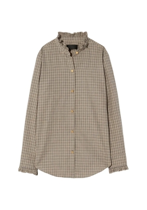 Nili Lotan ruffled check shirt - Neutrals