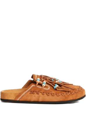 Alanui The Journey beaded flat mules - Brown