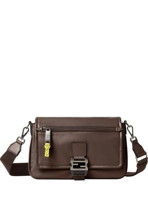 FENDI Flux leather messenger bag - Brown