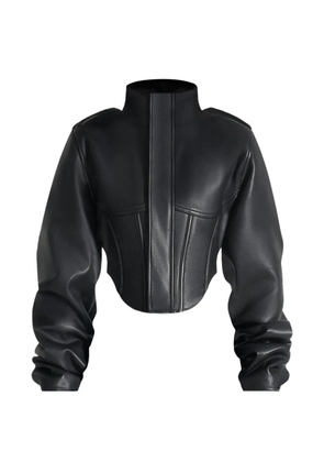 Manière De Voir Solange tacked-sleeve corset jacket - Black