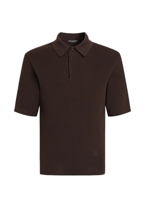 Dolce & Gabbana ribbed polo shirt - Brown