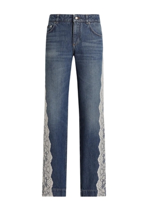 Dolce & Gabbana lace denim jeans - Blue