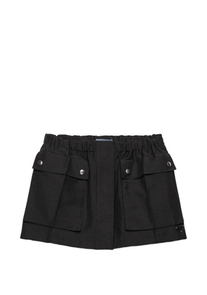 Prada flap-pocket drawstring mini skirt - Black