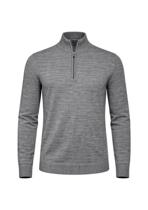 PATRICK ASSARAF quarter-zip funnel-neck sweater - Grey