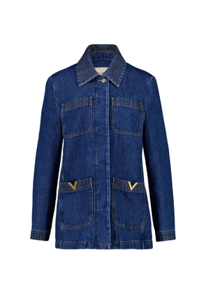 Valentino Garavani patch-pocket denim jacket - Blue