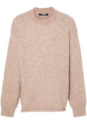 Jacquemus intarsia-knit logo sweater - Neutrals