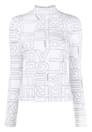 Karl Lagerfeld logo-print high-neck T-shirt - White