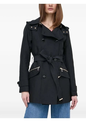 Morgan hooded belted coat - Black