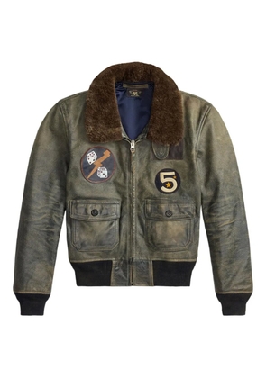 Ralph Lauren RRL leather bomber jacket - Blue