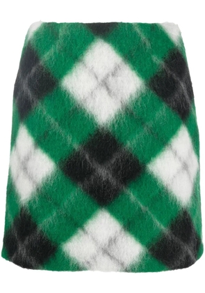 Opening Ceremony check-print mini skirt - Green