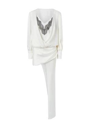 PINKO lace-embellishment mini dress - ZZ1 BIANCO/NERO