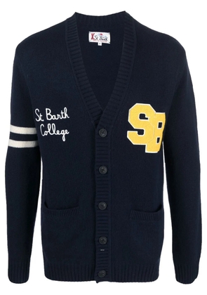 MC2 Saint Barth logo-patch V-neck cardigan - Blue