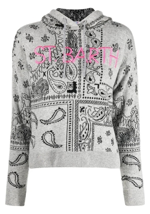 MC2 Saint Barth paisley-print pullover hoodie - Grey