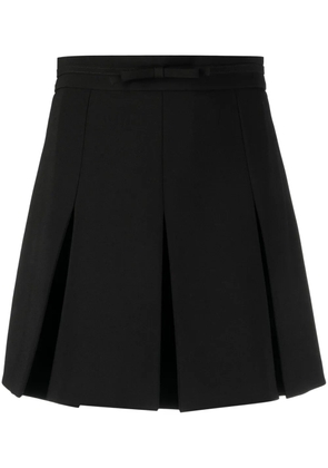 RED Valentino bow-embellished pleated miniskirt - Black