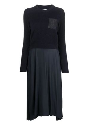 Peserico contrasting-stitch knitted midi dress - Blue