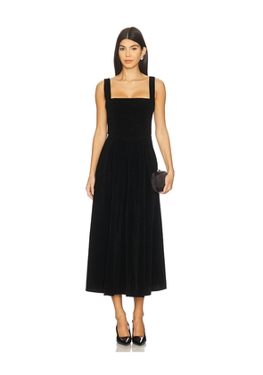 MORE TO COME Cinthia Velvet Midi Dress in Black. Size XS. Also in S, XL.