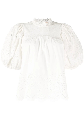 Ulla Johnson puff-sleeve cotton blouse - White