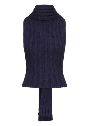 AREA sleeveless twisted knit top - Blue