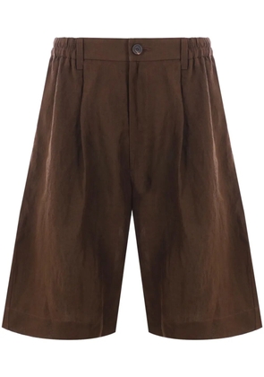Ziggy Chen layered Bermuda shorts - Brown
