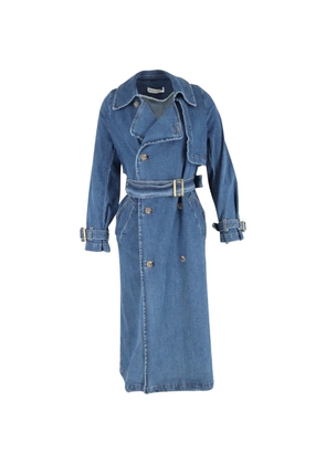 Nour Hammour Harriet denim belted trench coat - Blue