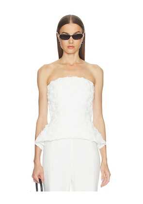 Nadine Merabi Phoebe White Top in White. Size 2/XS. Also in 4/S, 6/SM, 8/M, 10/L.