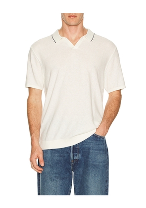 Marine Layer Greyson Sweater Polo in White. Size S. Also in L.