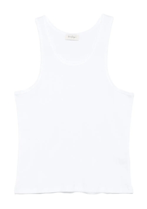 Second/Layer ribbed-cotton tank top - White