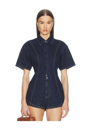 Nakedvice The Watson Short Sleeve Shirt in Blue. Size XS. Also in S, M, L.