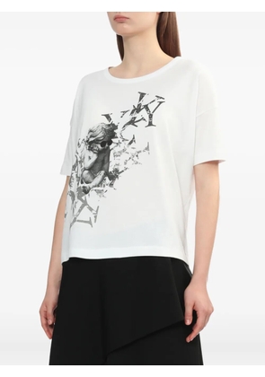 Y's cherub-print T-shirt - White