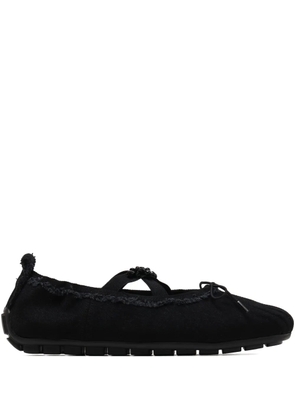 Simone Rocha frayed ballet flats - Black