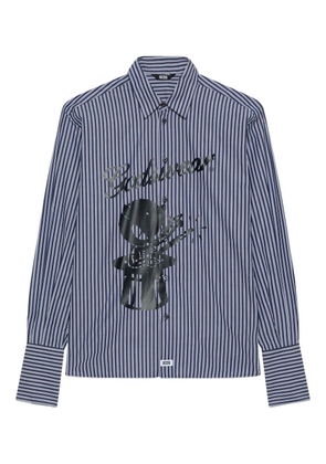 GCDS striped-pattern shirt - Blue
