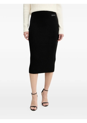 Armani Exchange ribbed midi skirt - Black