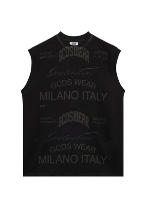 GCDS sleeveless printed vest - Black