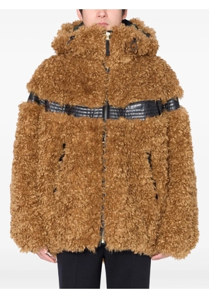 Kolor leather-trimmed jacket - Brown