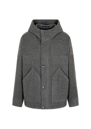 Giorgio Armani hooded buttoned peacoat - Grey