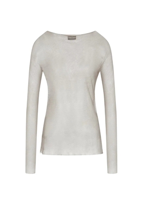 Giorgio Armani long-sleeve mesh top - Neutrals