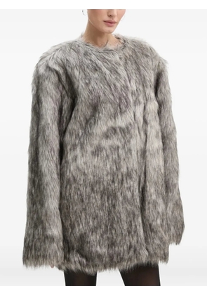 Gestuz WiliaGZ mottled-faux-fur coat - Grey