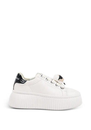 Karl Lagerfeld lace-up detail sneakers - White