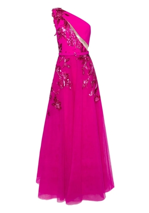 Saiid Kobeisy one-shoulder beaded gown - Pink
