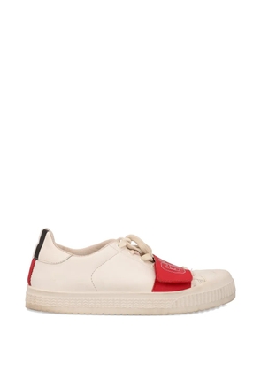 GCDS stripe strap leather sneakers - Neutrals