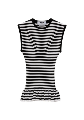 MSGM striped ruffled top - Black