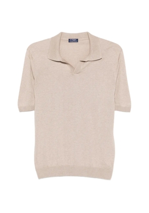 Barba collared short-sleeve sweater - Neutrals
