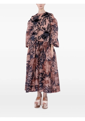 Biyan velvet embroidered maxi dress - Pink