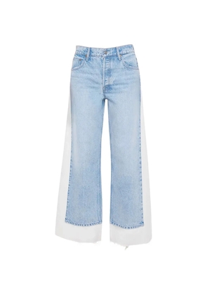 MOTHER Nacho Double Dip frayed panelled jeans - Blue